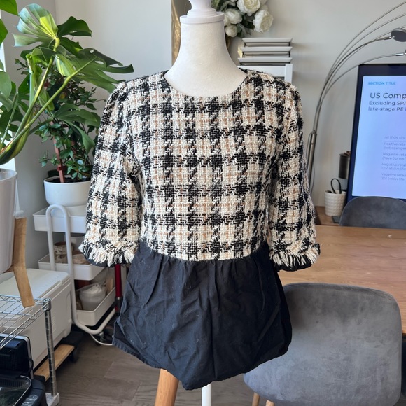 Zara Tweed peplum top - Picture 1 of 6